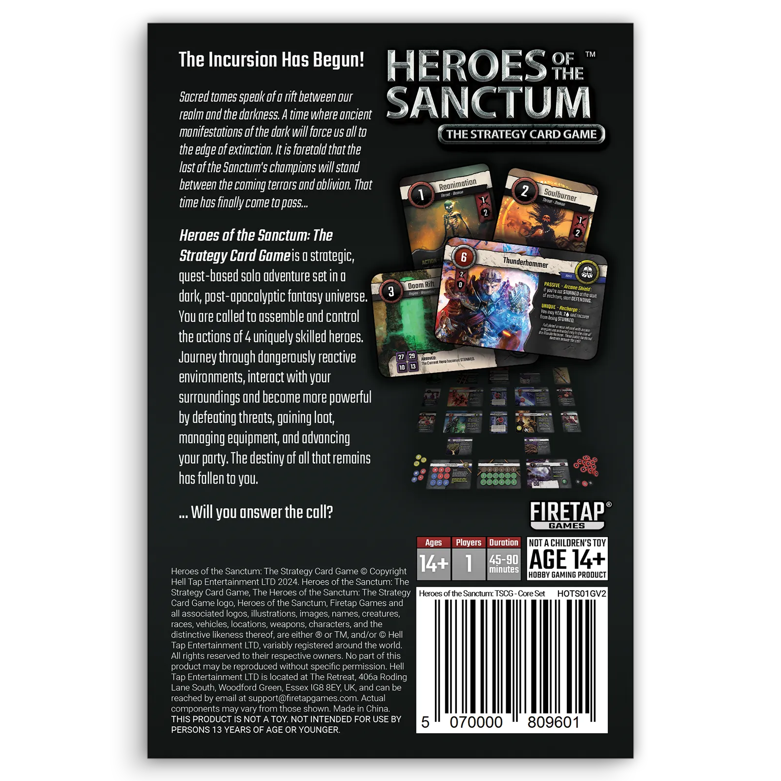 HotS:TSCG Back Cover